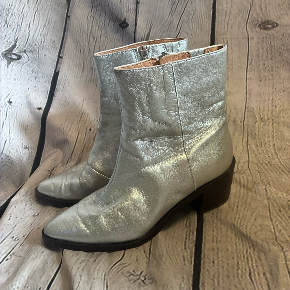 Madewell Silver Ankle Boots